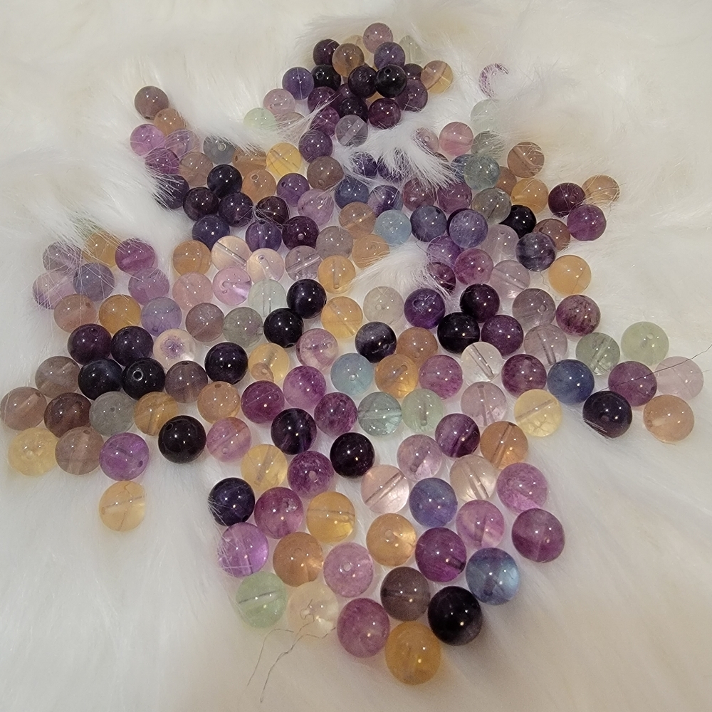 8mm Smooth Round Fluorite Gemstone Beads Genuine Fluorite Gemstone Loose beads